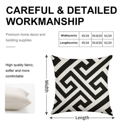 Throw Pillow  Cushion in Maze Print Design Linen Throw Pillow Cover