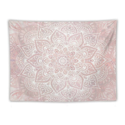 Mandala Yoga Love, Pastel Pink Tapestry