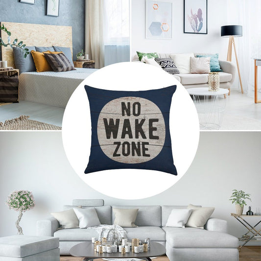 No Wake Zone, Lake Gift, Lake Sign, Lake House Décor, Wake Surf, Wakeboard, Water Ski, No Wake Area, Lake Sign Linen Throw Pillow Cover