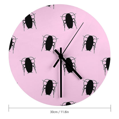 Hairspray Cockroach, John Waters Inspired, Pink Wall Clock