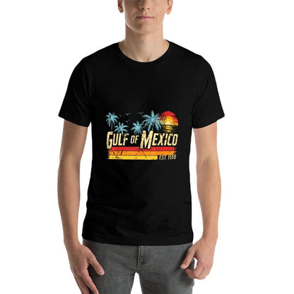 Gulf of Mexico Forever Retro Vintage Beach Mens Women  High-quality Stitching T-Shirt