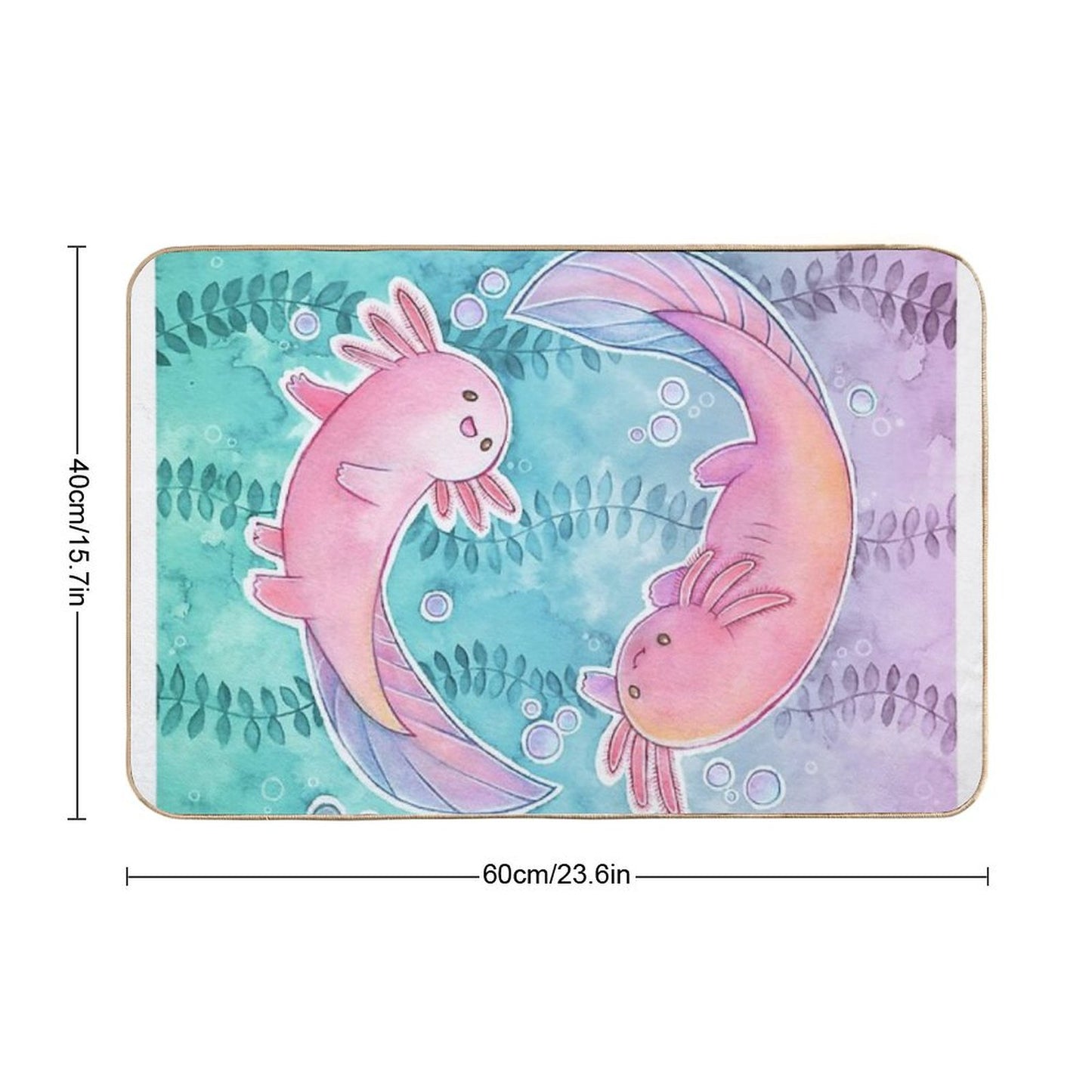 Super Cute Axolotl - Kawaii Bath Mat