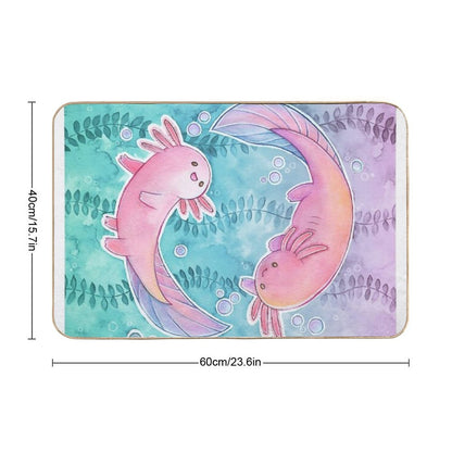 Super Cute Axolotl - Kawaii Bath Mat