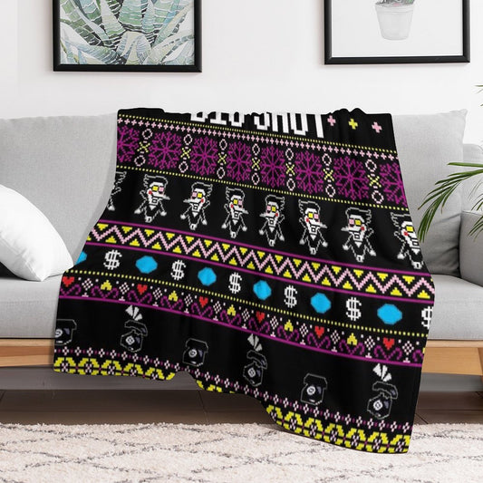 Spamton's BIG SHOT Kromer Krismas Throw Blanket