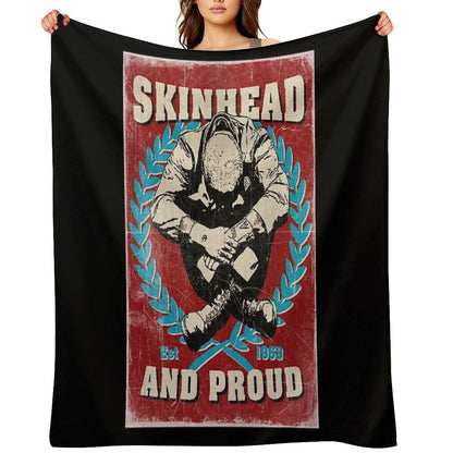 Skinhead And Proud Throw Blanket