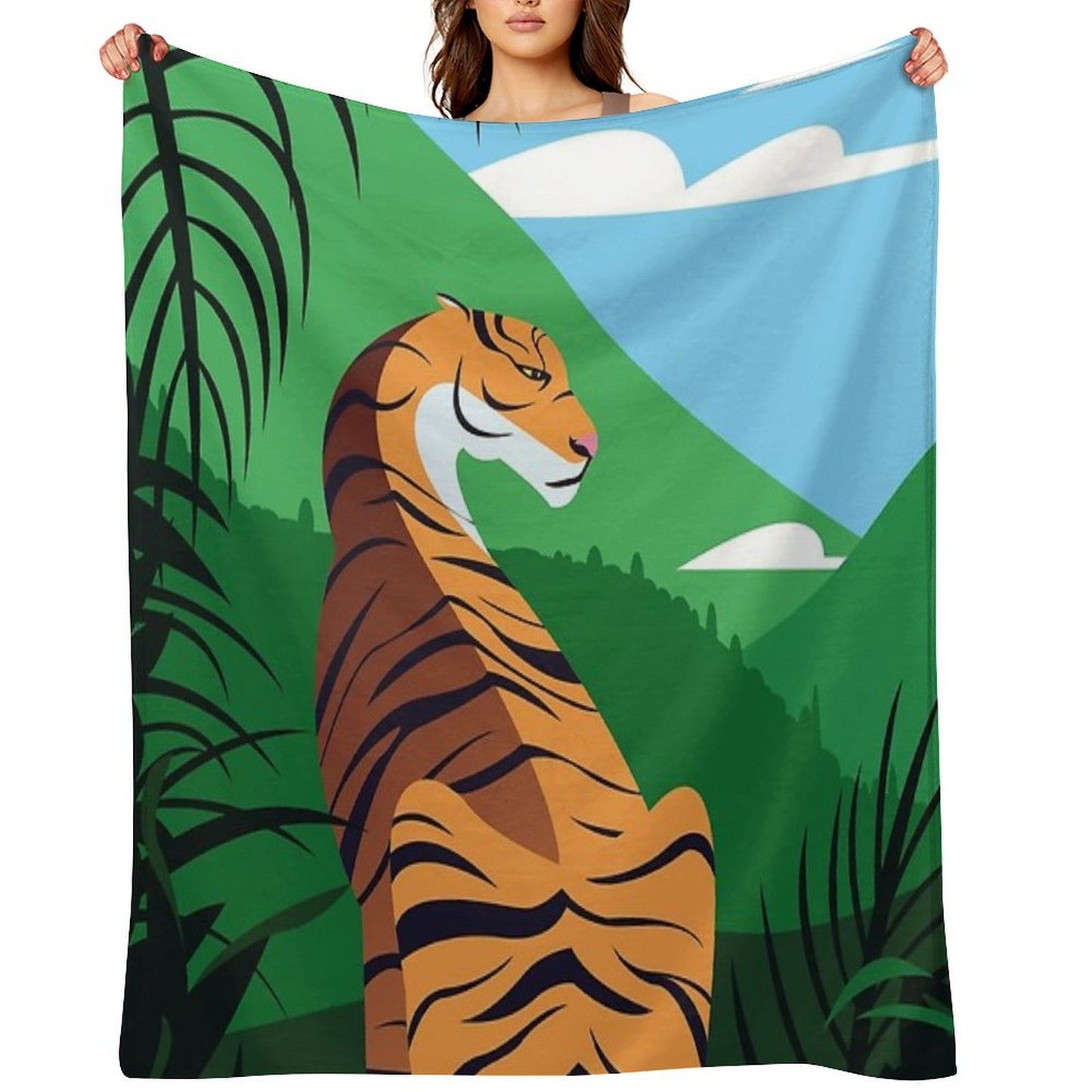Tropical Tiger Throw Blanket
