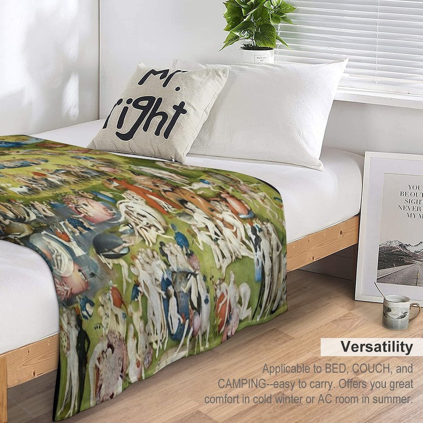 The Garden of Earthly Delights Full Image Throw Blanket
