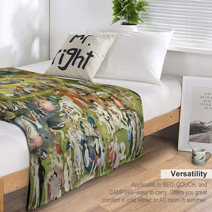The Garden of Earthly Delights Full Image Throw Blanket