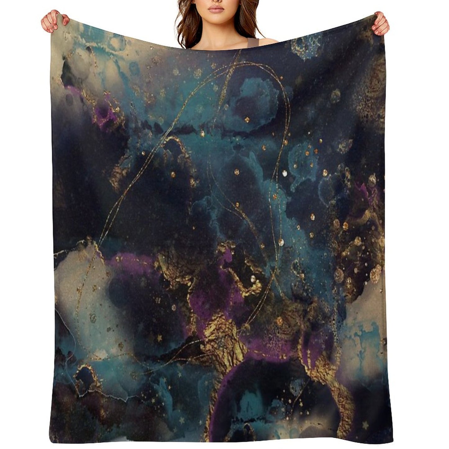 Abstract Stardust Galaxy Throw Blanket