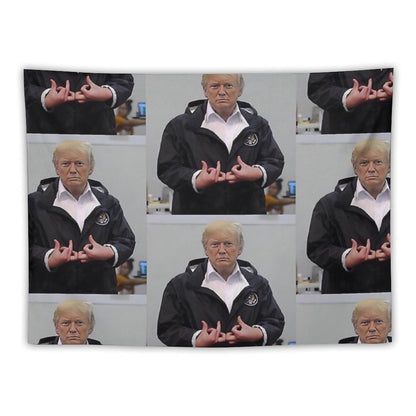 Donald Trump Suwoo Gang Sign Tapestry