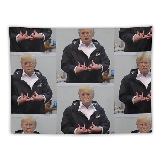 Donald Trump Suwoo Gang Sign Tapestry