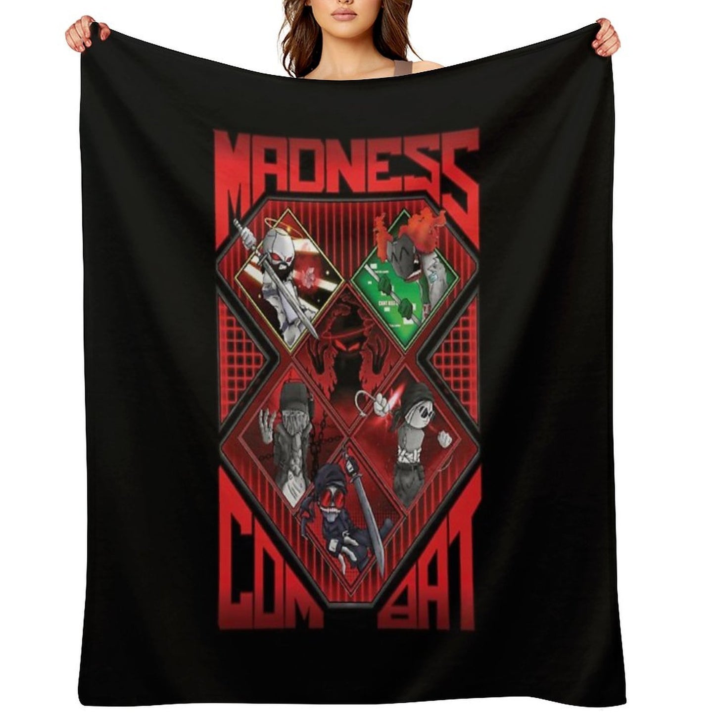 Madness Combat ALL 6 MAIN CHARACTERS ART Throw Blanket