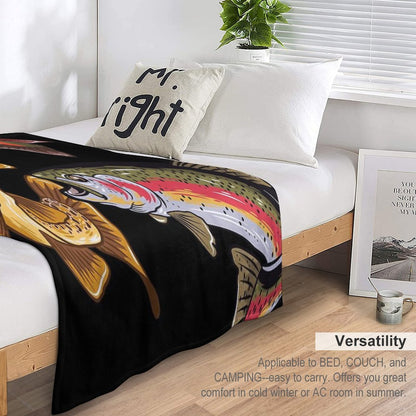 Fly Fishing Trout Tribute Throw Blanket