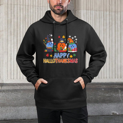 Cute Hallothanksmas Bowling Halloween Thanksgiving Christmas Moisture-Wicking Hoodie