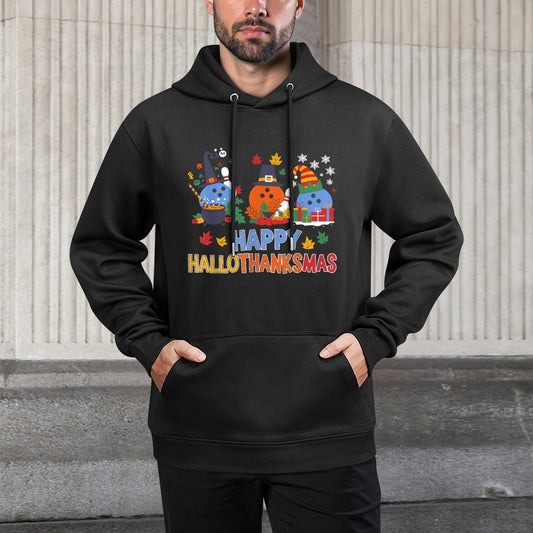 Cute Hallothanksmas Bowling Halloween Thanksgiving Christmas Moisture-Wicking Hoodie
