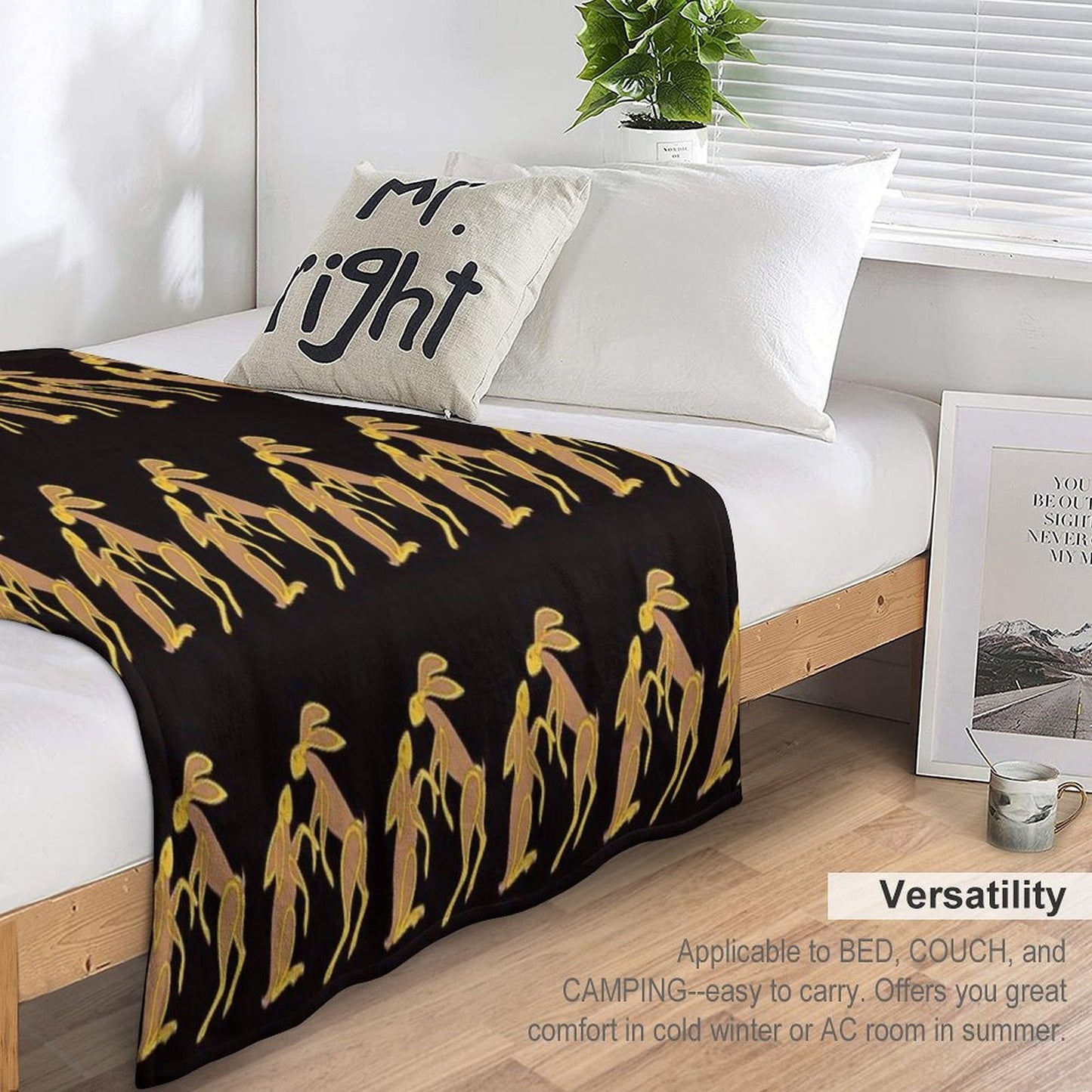 Prancing Celtic Hares Throw Blanket