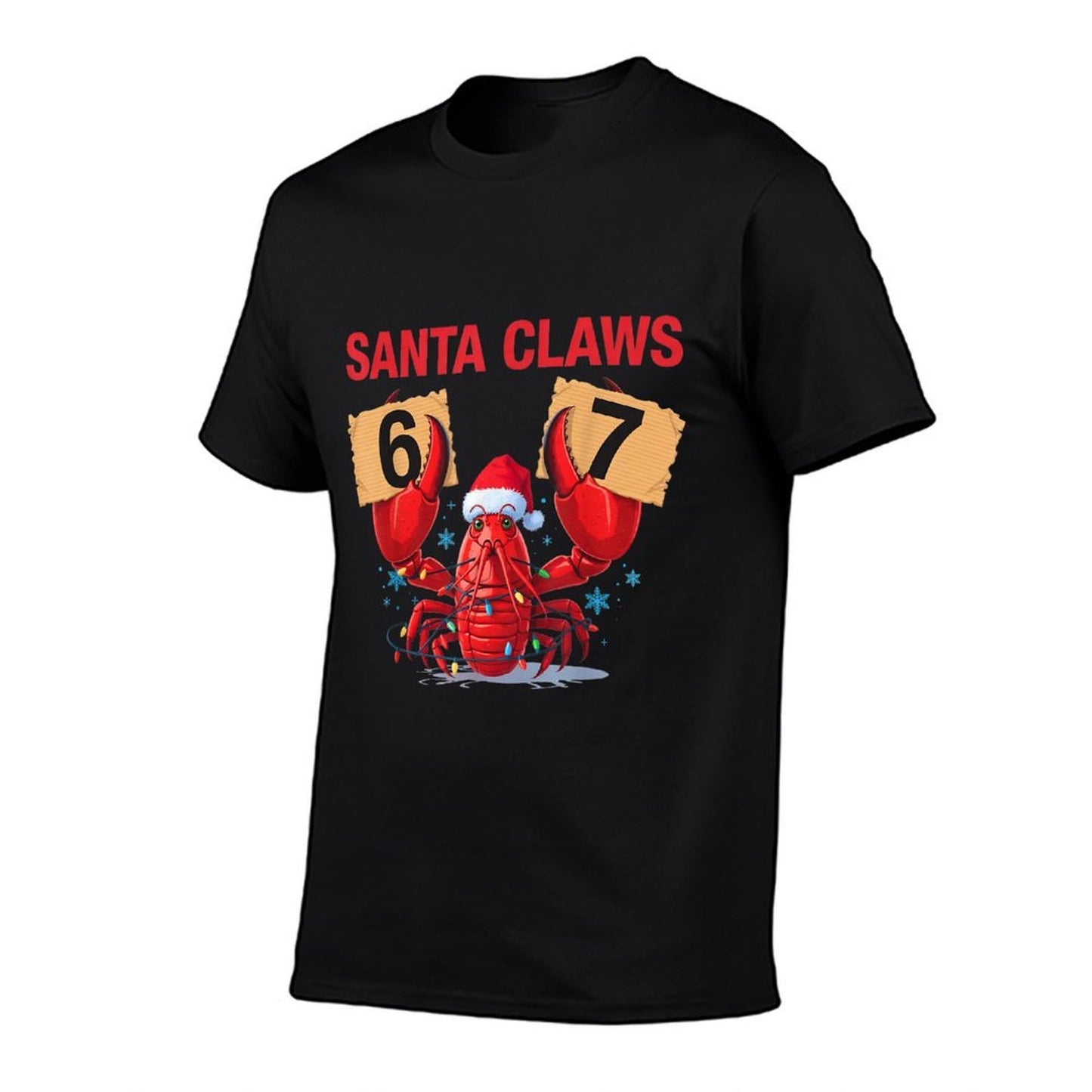 Santa Claws Funny Christmas Lobster Brainrot in 67 Meme Crew  Ribbed Collar T-Shirt