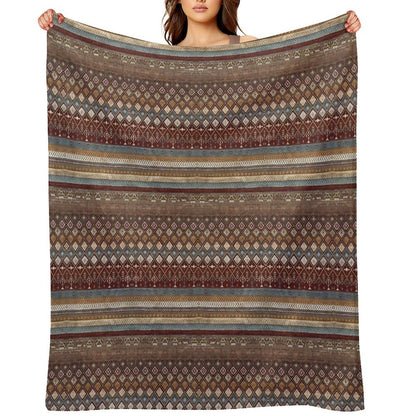 Geometrical Carpet Design Patterns Throw Blanket