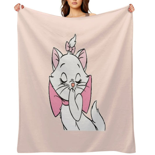 Marie Cute Aristocats. Beautiful Kitty. Cartoon Cat Teehee Throw Blanket