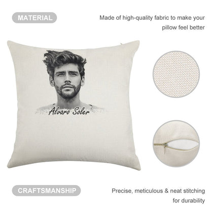 Alvaro Soler Linen Throw Pillow Cover