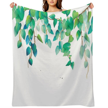 Vines Hanging Leaves Throw Blanket