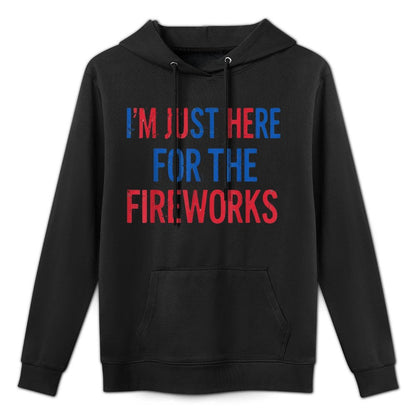 Funny Shirt for Couple Men Women Just Here For The Fireworks Moisture-Wicking Hoodie