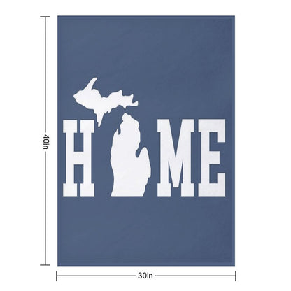 Michigan Is Home - All White Throw Blanket
