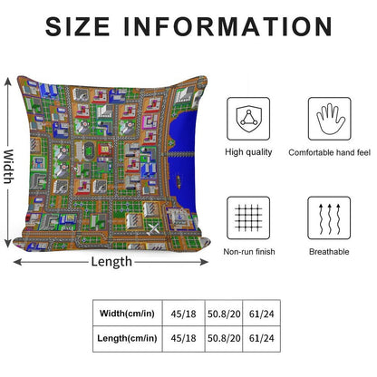 SimCity 1 No Logo Sim City Zoom - HD Soft Reinforced Edging Throw Pillow
