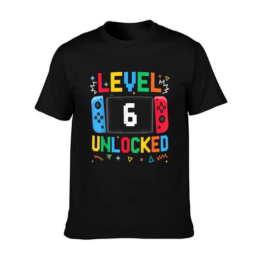Level 6 Unlocked Birthday Video Gamer 6th Birthday Kids Boys T-Shirt