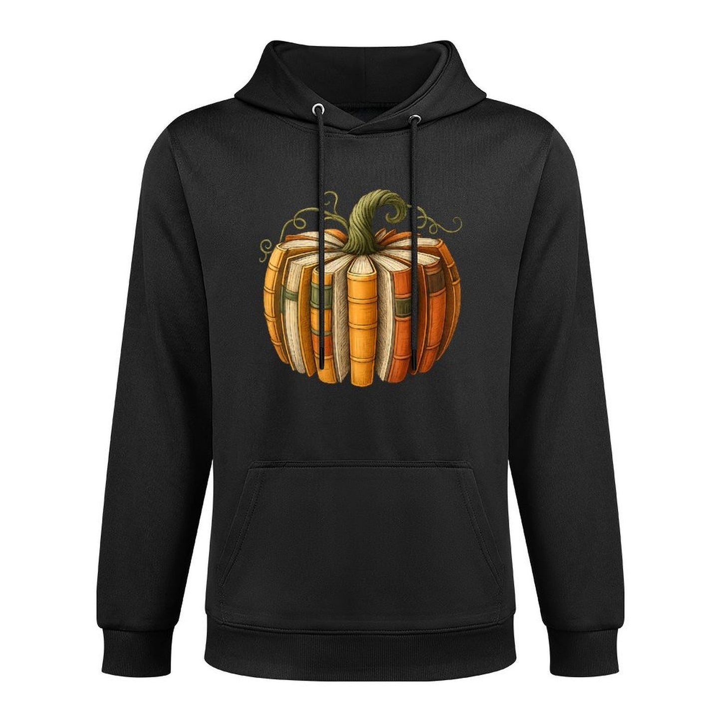 Fall Book Pumpkin Retro Reading Halloween Teacher Casual Wear Hoodie