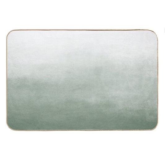 Ombre Paint Color Wash (sage Greenwhite) Bath Mat