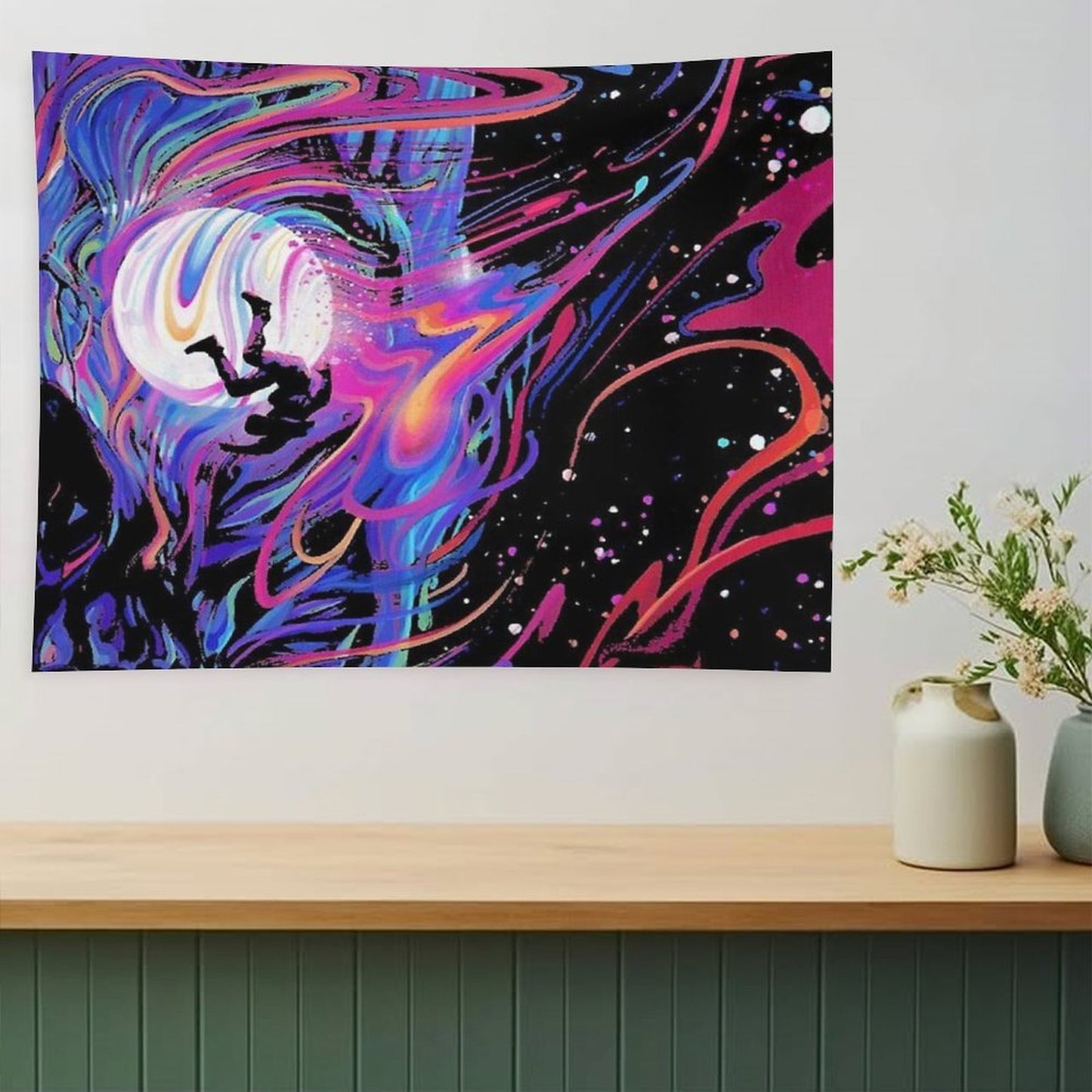 Fly Man on The Moon Tapestry