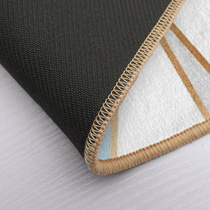 Blue, Grey & Gold Geo Bath Mat