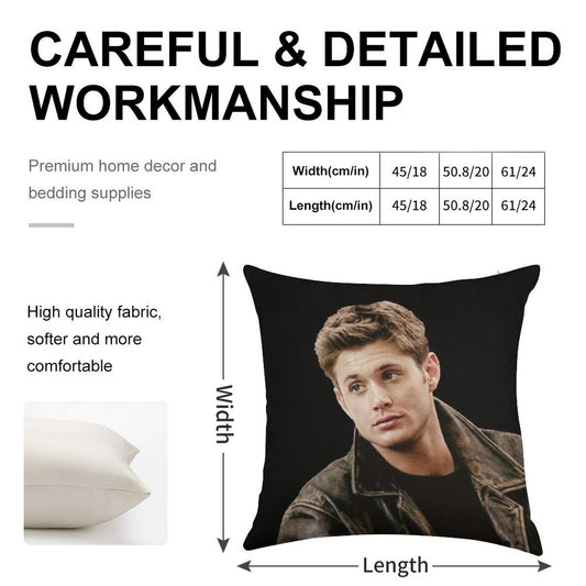 Dean Winchester Supernatural Linen Throw Pillow Cover