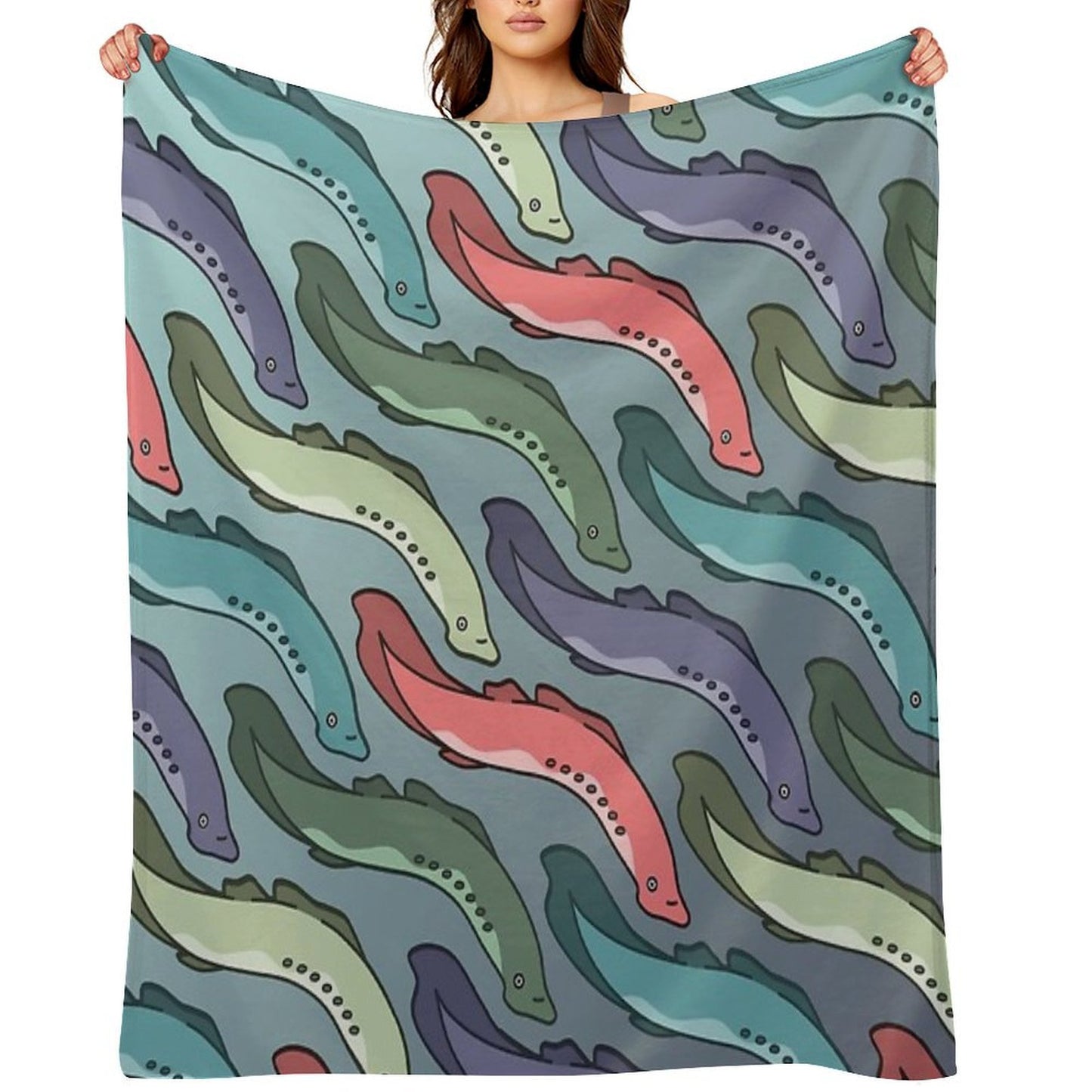 The Swim of The Lamps Throw Blanket