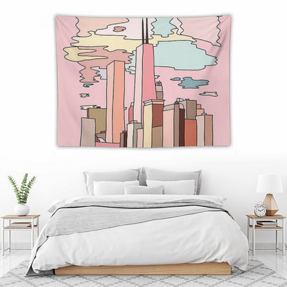 Chicago Sunset by Sasa Elebea Tapestry