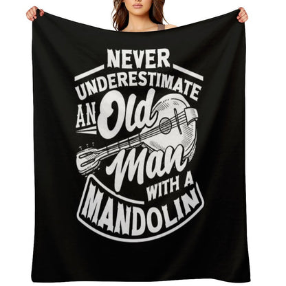 Mandolin Mandolinist Old Mandolin Player Throw Blanket