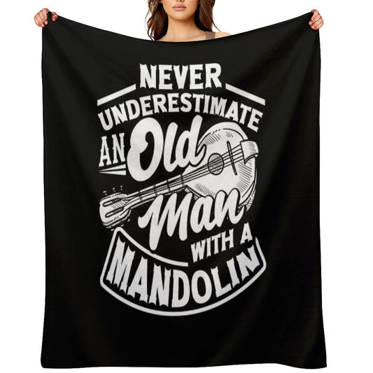Mandolin Mandolinist Old Mandolin Player Throw Blanket