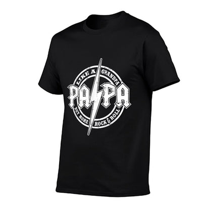 Papa Like A Grandpa Fathers Day Rocker Dad Rock Music Men T-Shirt