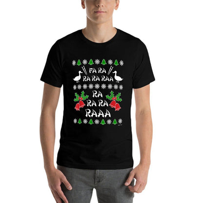 Fa Ra Ra Chinese Duck Dinner Ugly Christmas  Heathered Texture T-Shirt