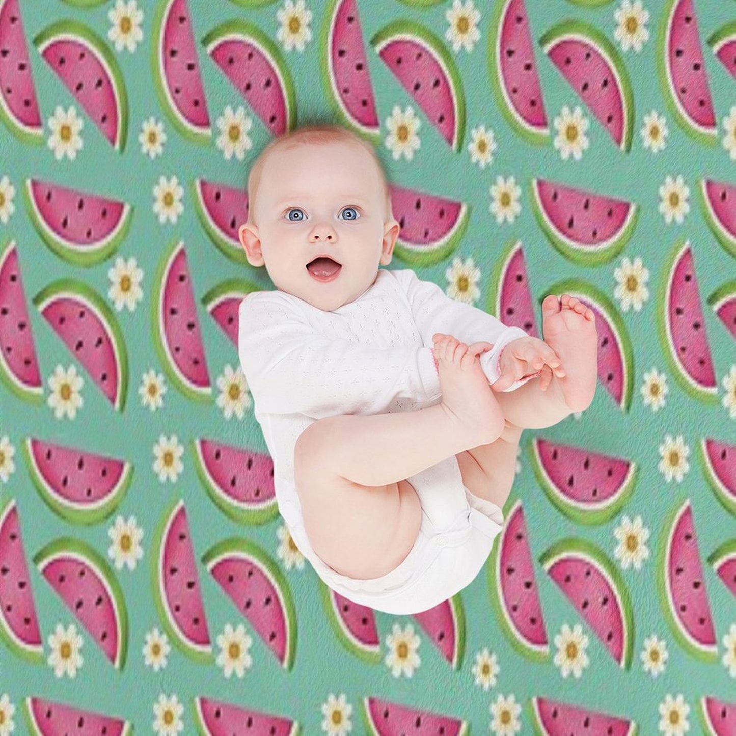Watermelons And Daisies Throw Blanket