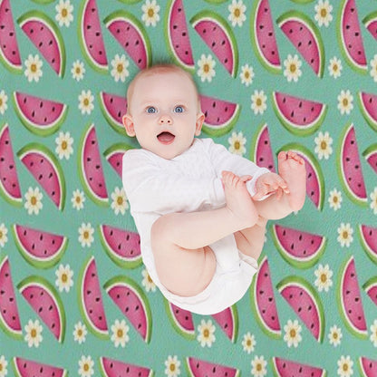 Watermelons And Daisies Throw Blanket