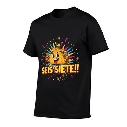 Cinco De Mayo Funny Taco 67 Mexican SEIS Siete Meme Party  Wrinkle-resistant T-Shirt
