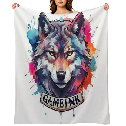 Gameink. Wolf Throw Blanket