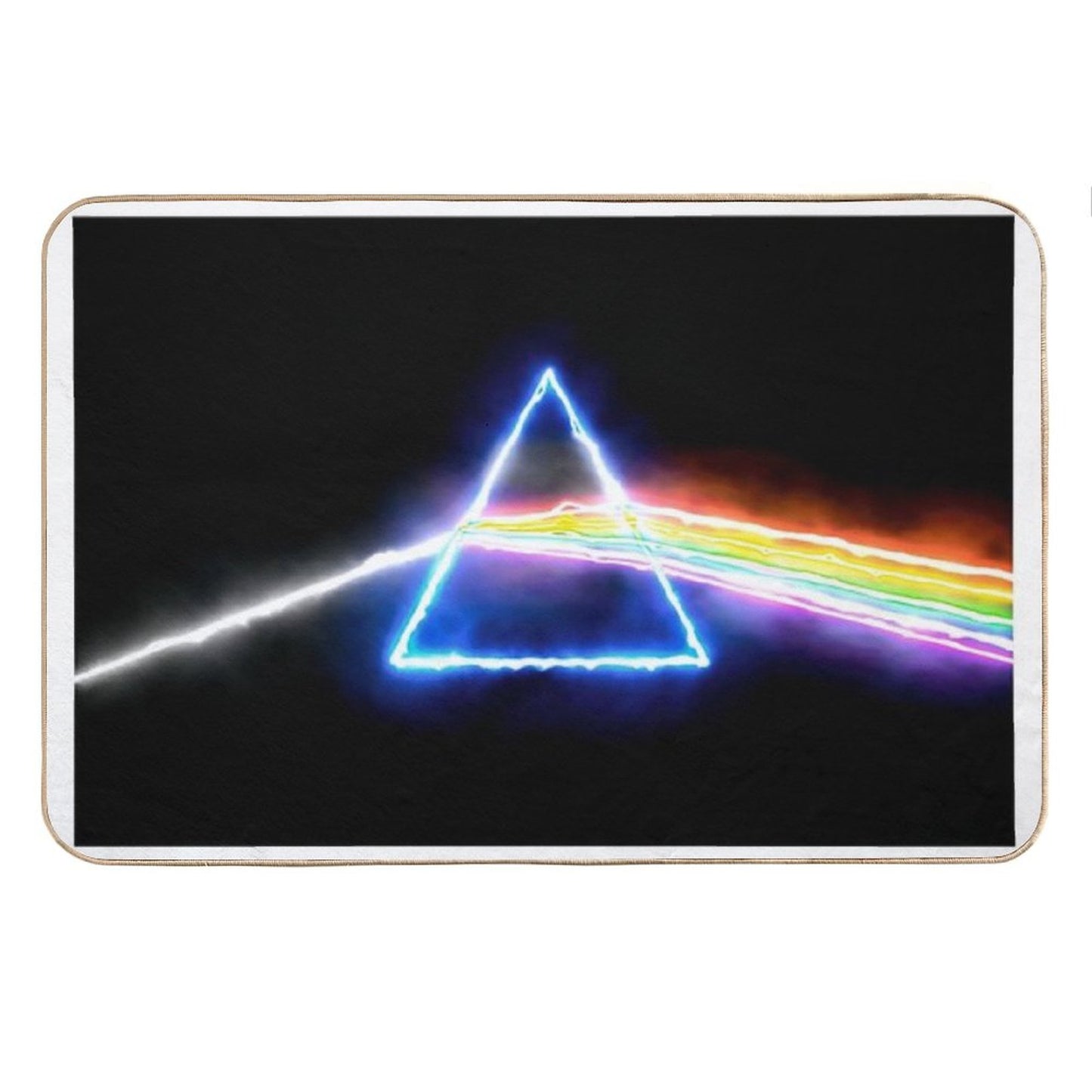 Pink Floyd Dark Side of The Moon Style Prism Rainbow Colors Bath Mat