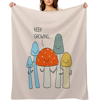 Growing Mushrooms Throw Blanket