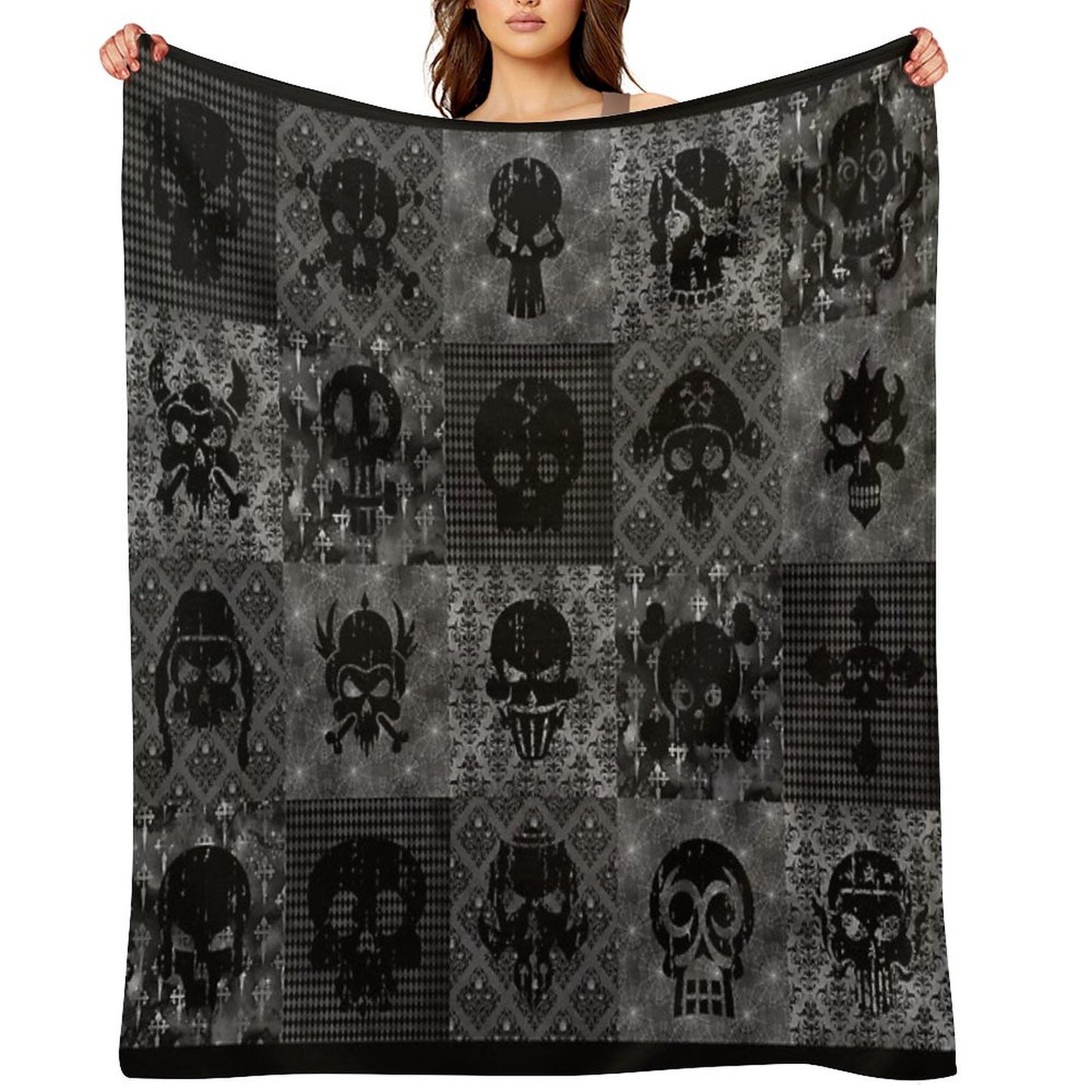 Skull Collage Throw Blanket