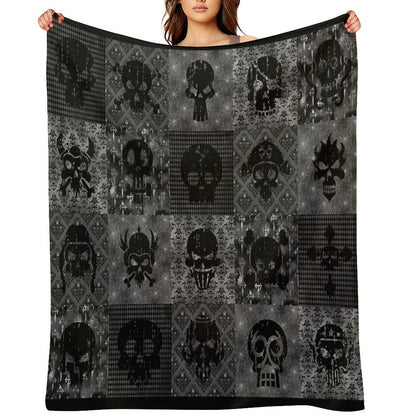 Skull Collage Throw Blanket