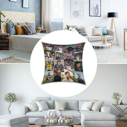 Jude Bellingham Collage Linen Throw Pillow Cover