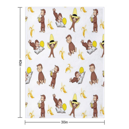George The Curious Monkey Cartoon for Kids Pack Throw Blanket